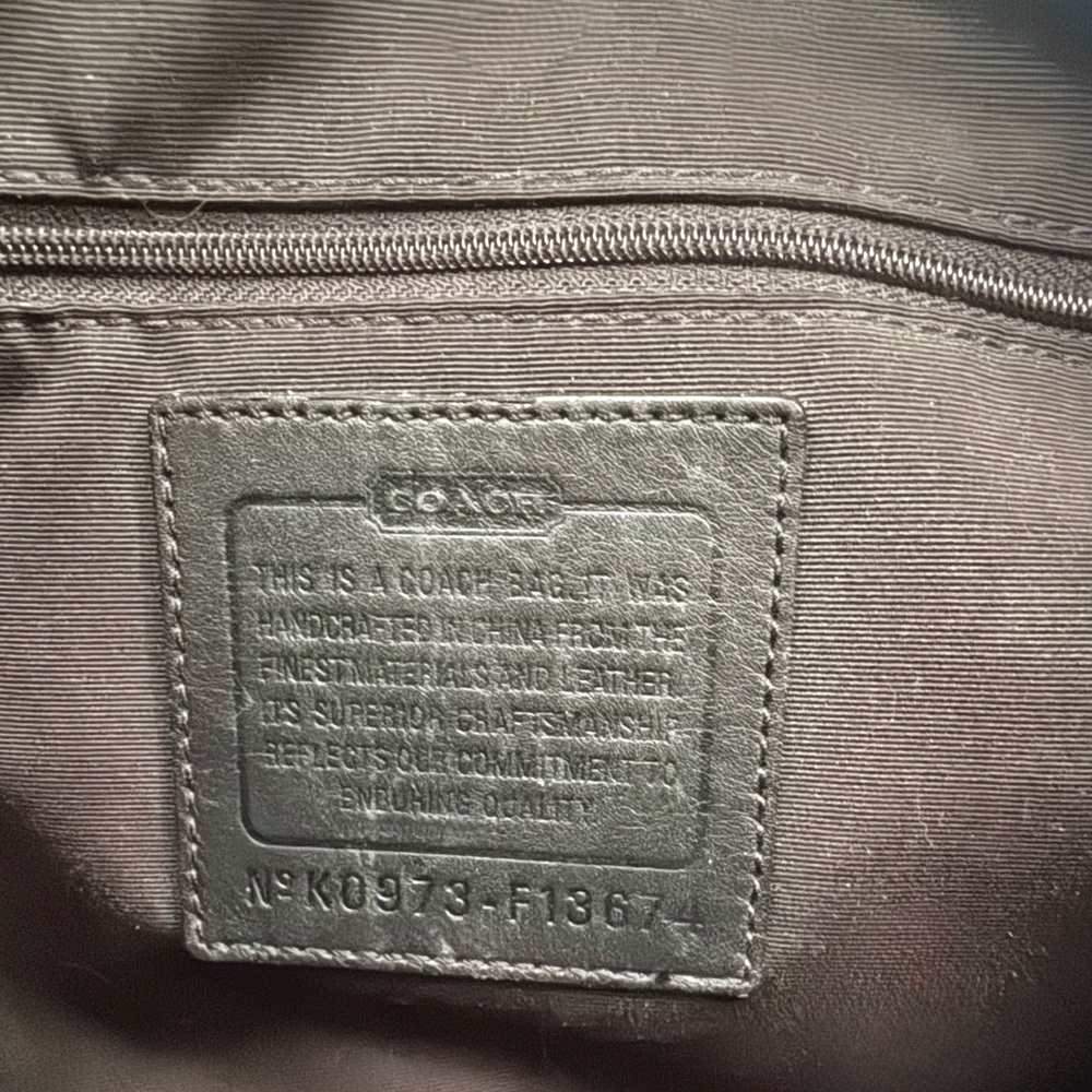 NWOT Coach Black Grey Signature C Canvas Stripe Shoulder Bag F13674 - Picture 5 of 5
